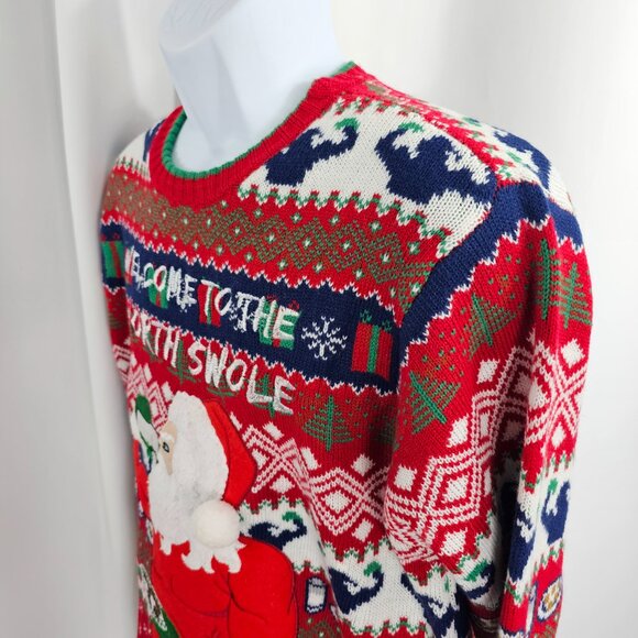 Blizzard Bay Ugly Christmas Sweater Buff Santa Men's Size L NWT - Picture 4 of 14